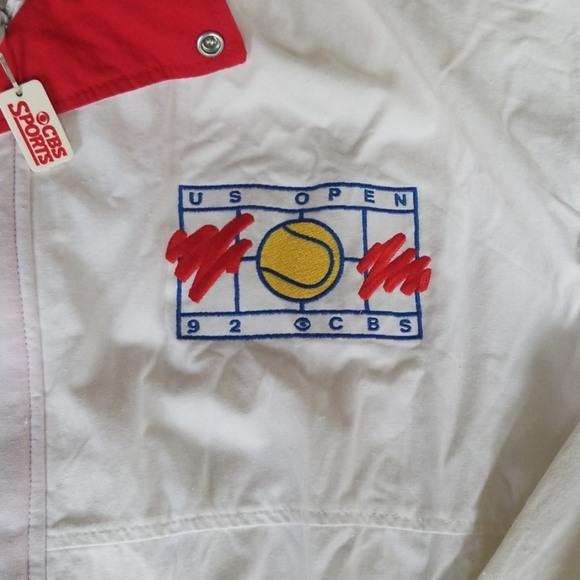 Vintage US Open '92 CBS Sports Jacket White/Red L - Picture 2 of 5